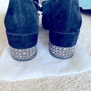Jeffrey Campbell black suede/rhinestone dress shoe